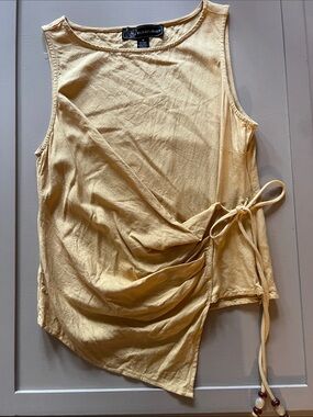 Yellow Side-Tie Sleeveless Top